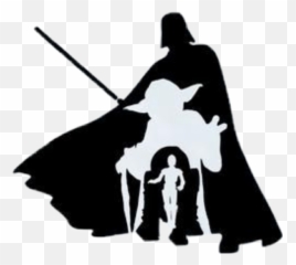 Starwars Darthvader Yoda C3po R2d2 - Silhouette Wars Clip Art Emoji