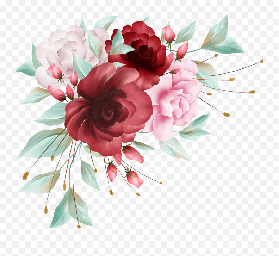 Roses Flowers Flower Bouquet Sticker - Red Watercolor Flower Arrangements Emoji,Bouquet Of Flowers Emoji