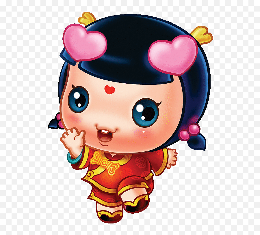 Chinese Baby Hair Cartoon Emoji,Chinese New Year Emoji