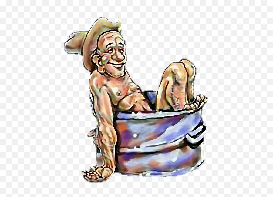 Hillbilly Redneck Bathtub Bathing Inbred Man Boy - Redneck Bubble Bath Clipart Emoji,Redneck Emoji