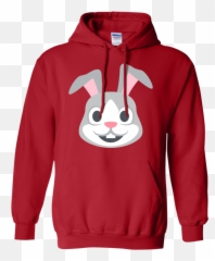 Happy Rabbit Face Emoji Hoodie u2013 Wind Vandy - Red Clickbait