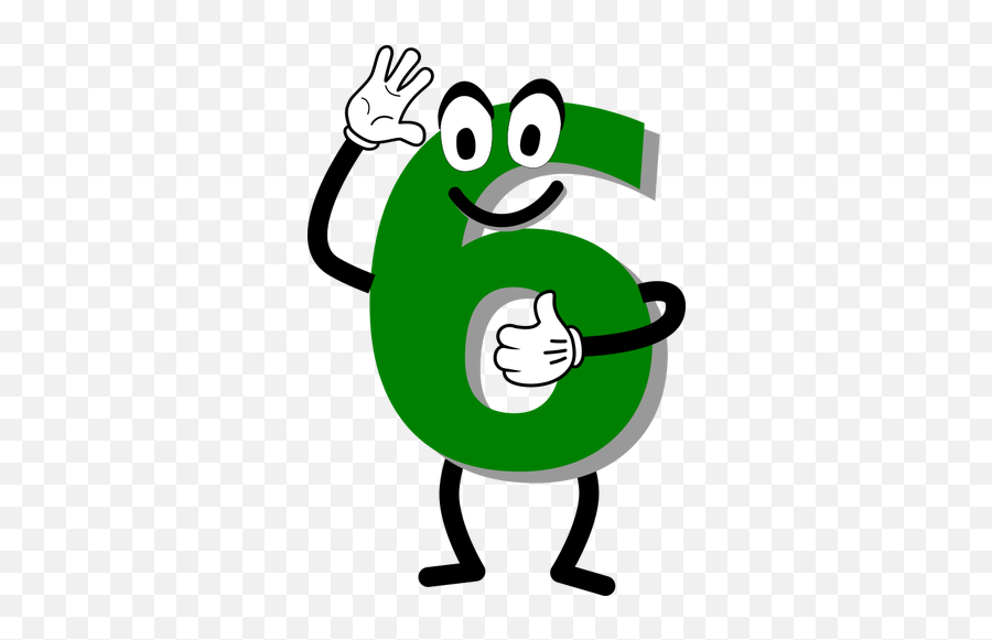 Happy Green 6 - Number 6 Clipart Emoji,Finger Guns Emoticon
