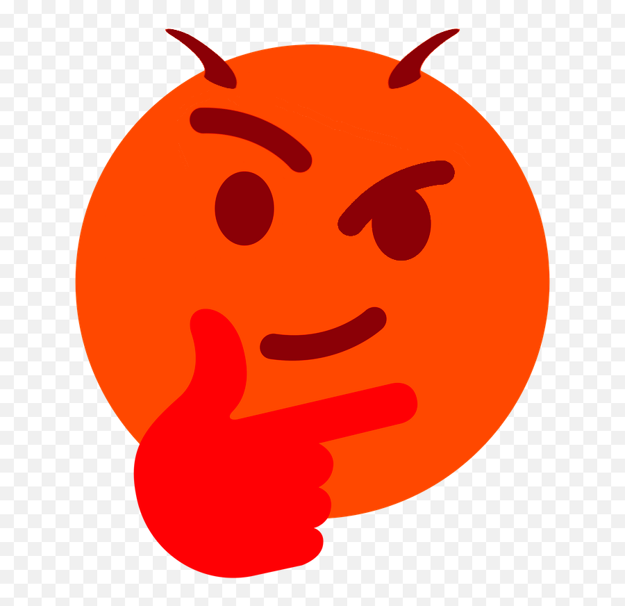 Thinking - Devil Thinking Emoji,Satan Emoji