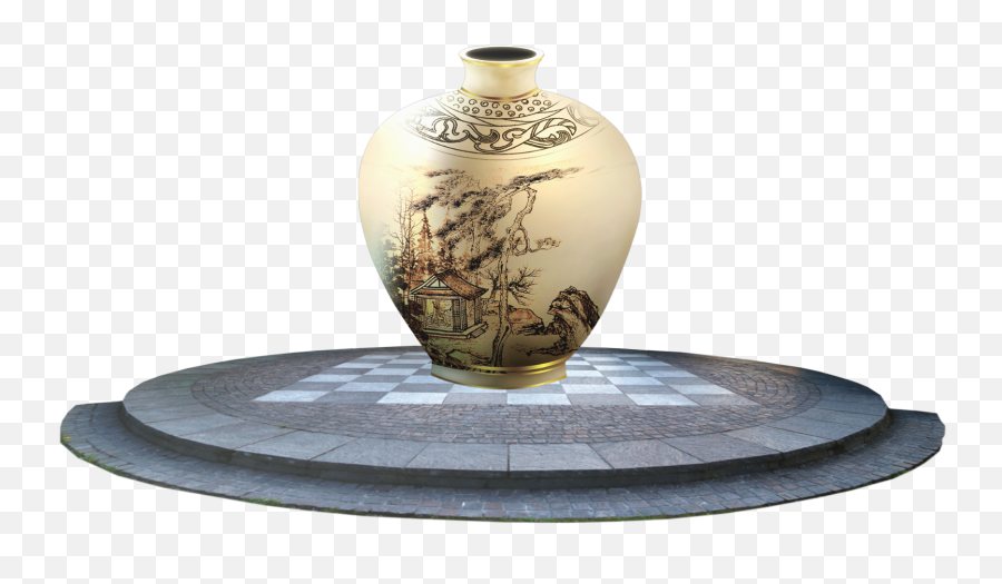 Vase - Chinese Landscape Painting Emoji,Vase Emoji