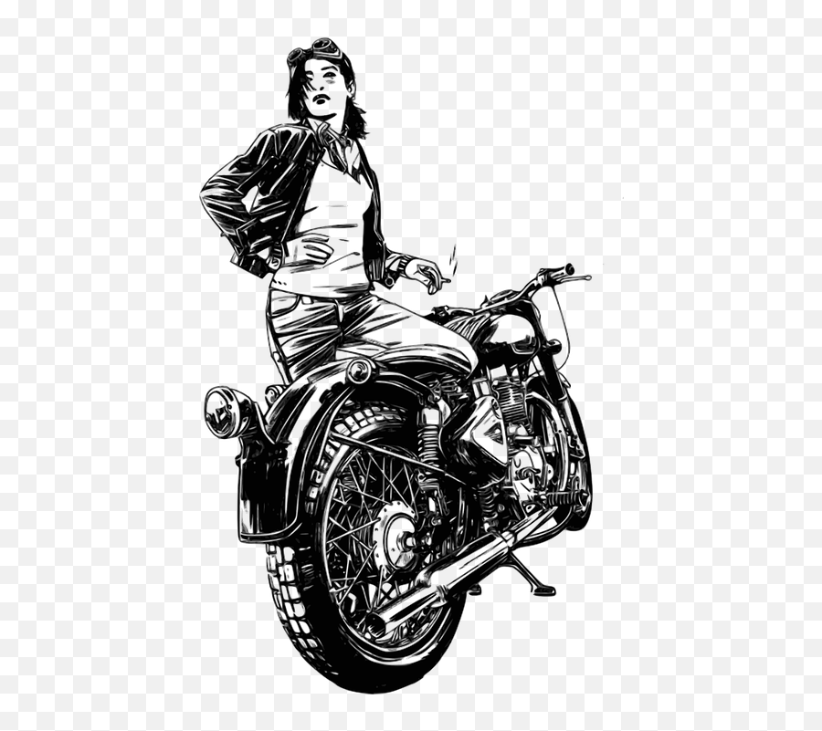 Motorbike Motorcycle - Woman Motorcycle Png Emoji,Leather Jacket Emoji