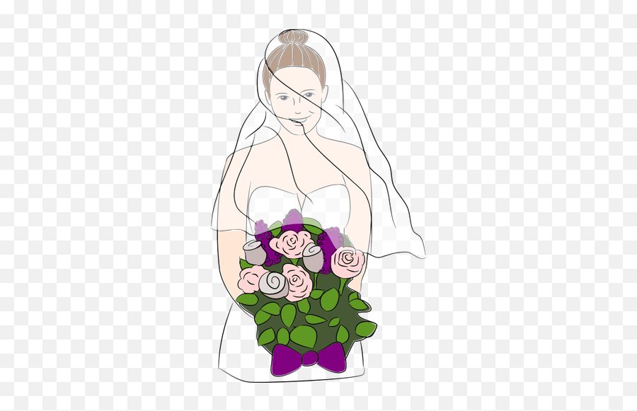 Lyckliga Bruden Clipart - Png Bride Bouquet Clipart Emoji,Emoji Outfit Cheap