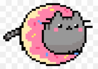 Download Pink Donuts Nyan Smile Cat - Pixel Art Donut Kawaii Emoji,Nyan Cat Emoji