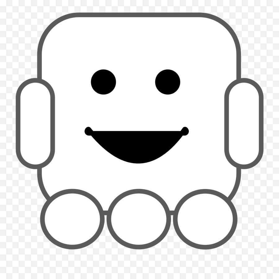 Robot Clipart Black And White - Clip Art Black And White Robots Emoji,Robot Emoticon