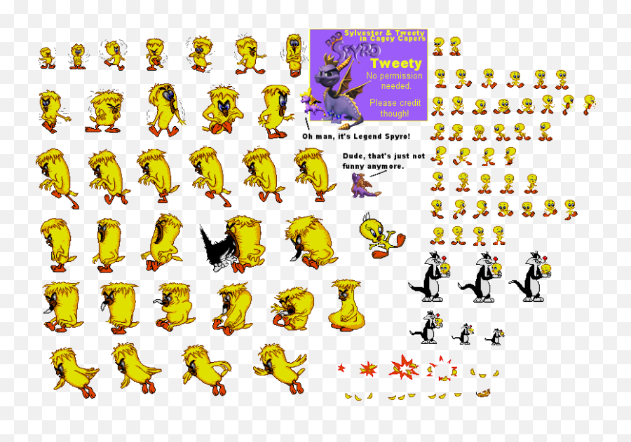 Genesis 32x Scd - Sylvester And Tweety In Cagey Capers Cartoon Emoji,Pie Emoticon