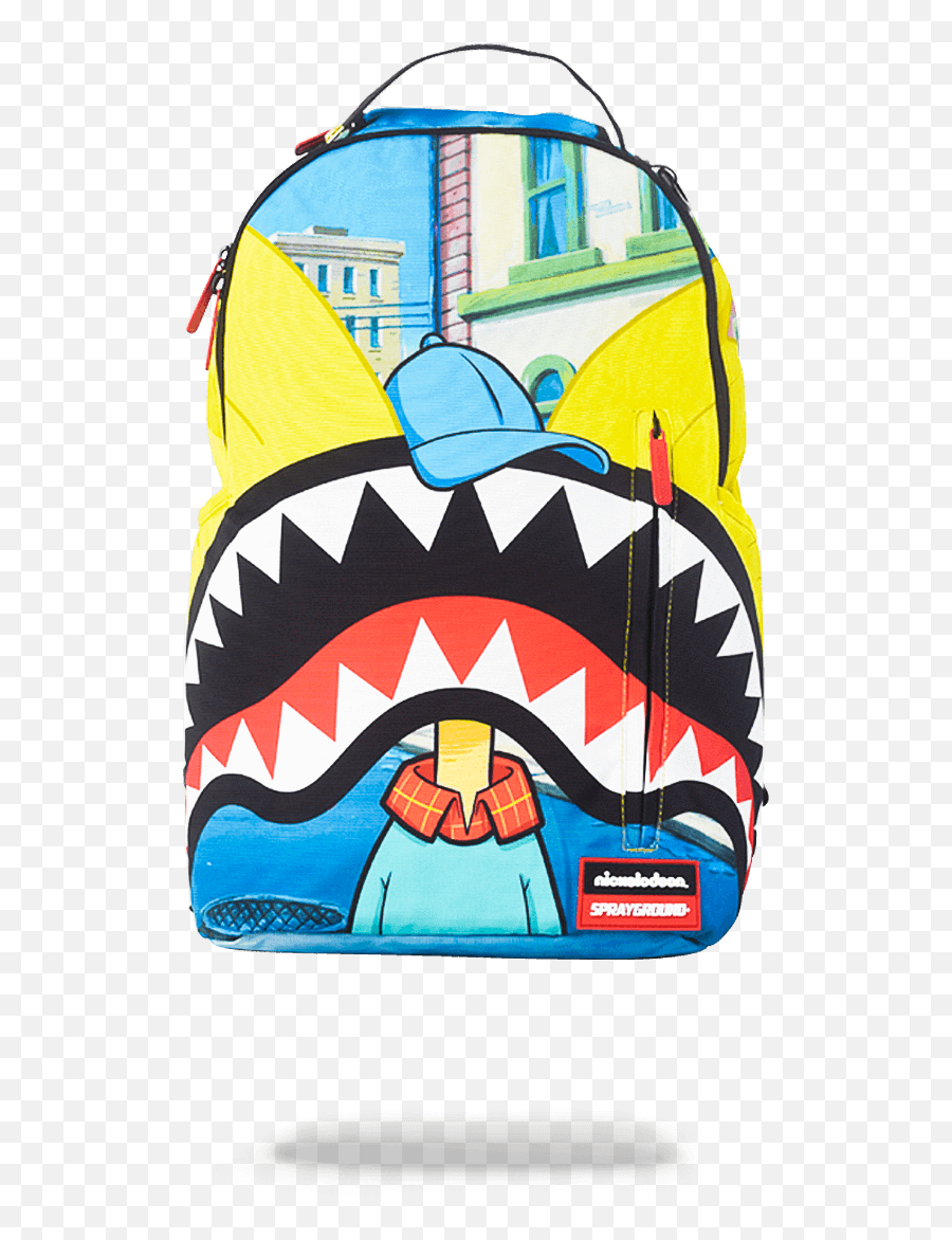Sprayground - Hey Arnold Shark Mouth Clipart Full Size Camo Sprayground Backpack Emoji,Shark Fin Emoji