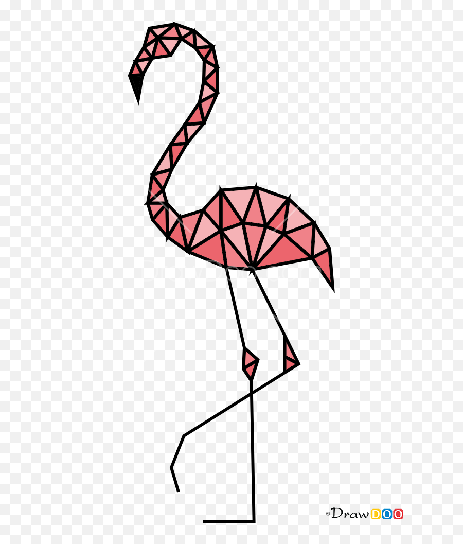 How To Draw Flamingo Geometric Animals - Geometric Drawing Of Birds Emoji,Flamingo Emoji