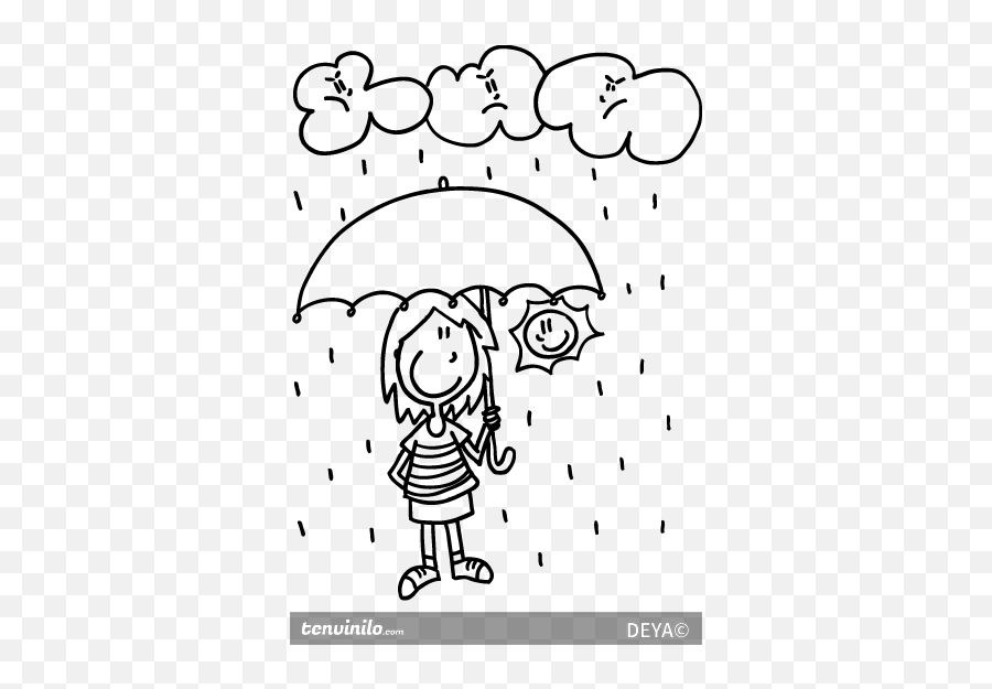 It Doesnu0027t Rain On Me Sticker - Dessin Enfant Pluies Emoji,Ten And Umbrella Emoji