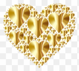 Free Fractal Art Vectors - Gold Hearts Shape Png Emoji