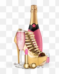 Download Champagne Cup Download Hd Png - Transparent Background Pink Champagne Bottle Clipart Emoji,Champagne Emoticon