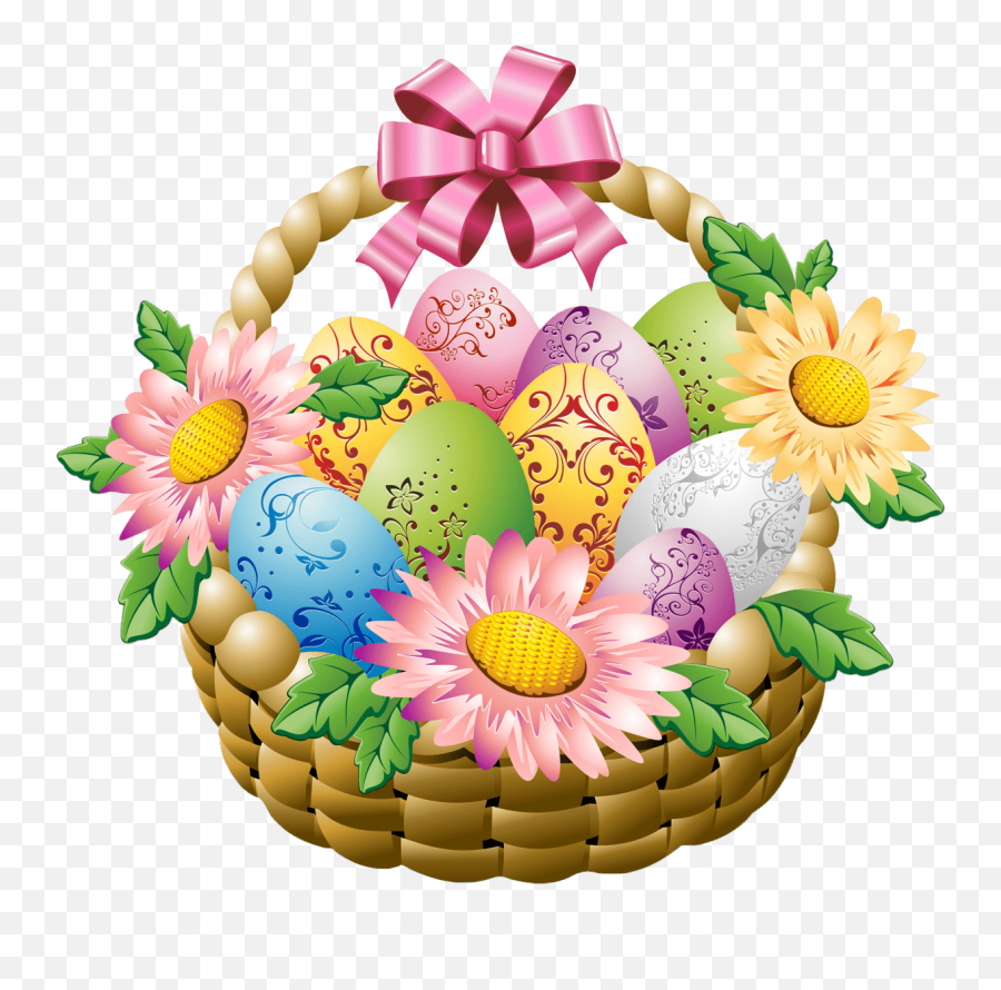 Easter Eggs And Flowers Png Picture - Easter Basket Gif Emoji,Easter Basket Emoji