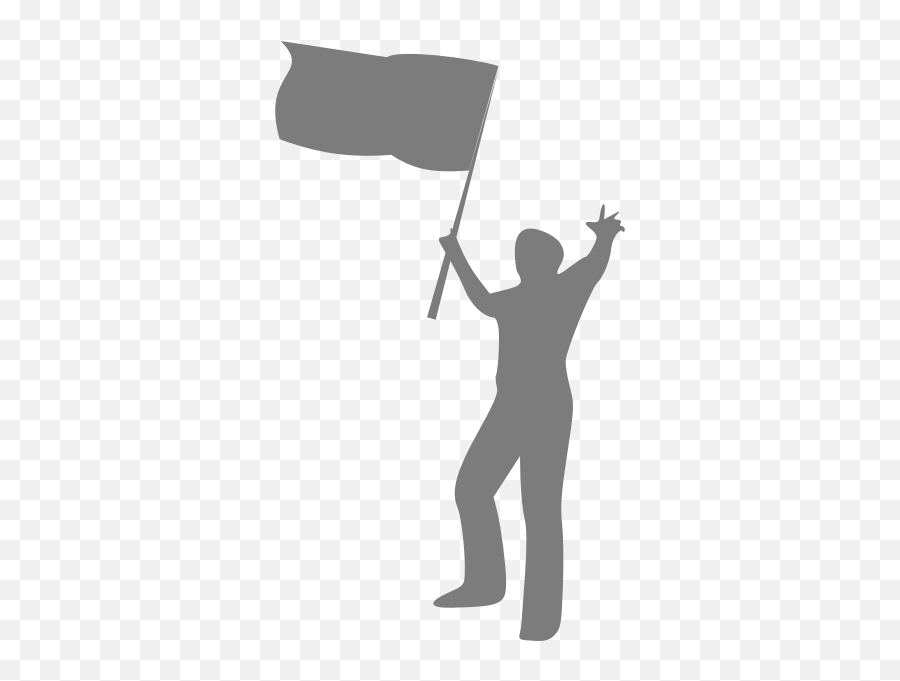 Man With Flag Silhouette Vector Image - Man Raising Flag Clipart Emoji,The Walking Dead Emoji