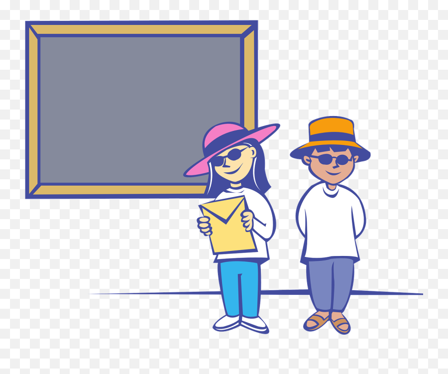 Blackboard Boy Girl - Clipart Front Emoji,Boy Thinking Emoji