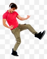 Dancer clipart high kick Transparent FREE - Man With Headphones Png Emoji