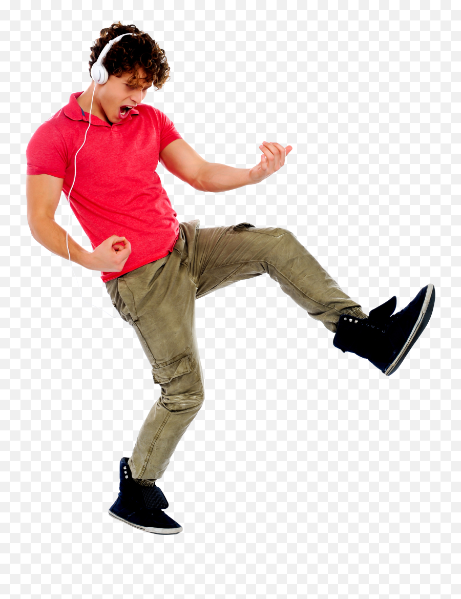 Dancer Clipart High Kick Dancer High Kick Transparent Free - Man With Headphones Png Emoji,Dancing Man Emoji