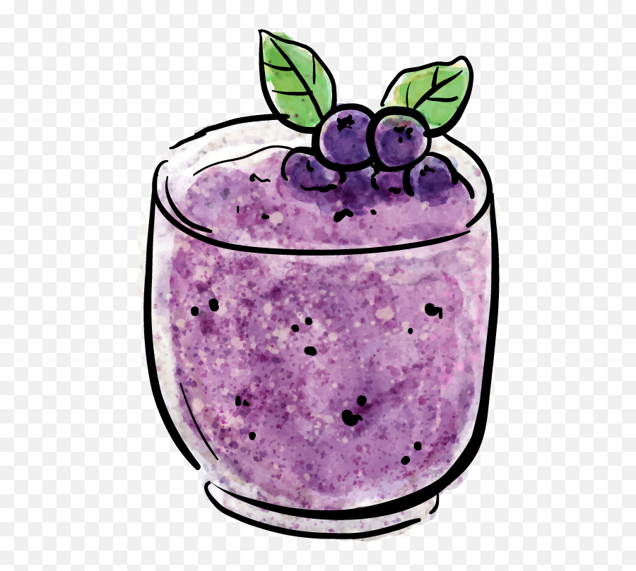 Smoothie Lover - Blueberry Smoothie Drawing Emoji,Smoothie Emoji