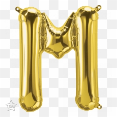 16 Letter - M Gold Shape Qualatex Foil Balloon North Antique Emoji,Star And Cash Emoji