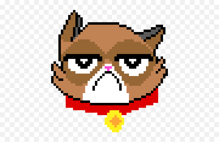 Pixel Art Gallery - Grumpy Cat Pixel Art Emoji,Grumpy Cat Emoticons