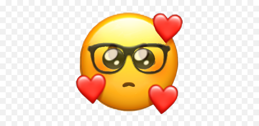 Emoji Nerdy Nerd Lovely Cute Sticker - Pleading Emoji With Hearts,Nerd Emoji