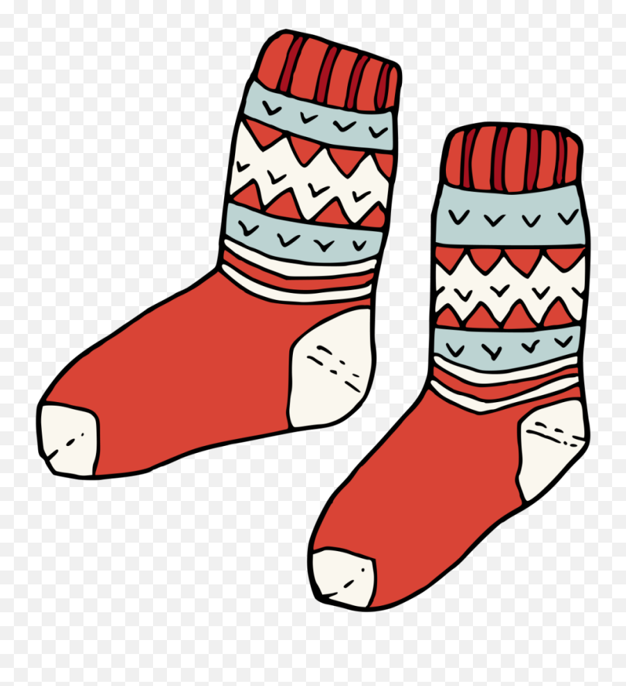 Hand Painted Pair Of Red Socks Winter Transparent Decorative - Clip Art Pair Of Socks Emoji,Emoji Socks