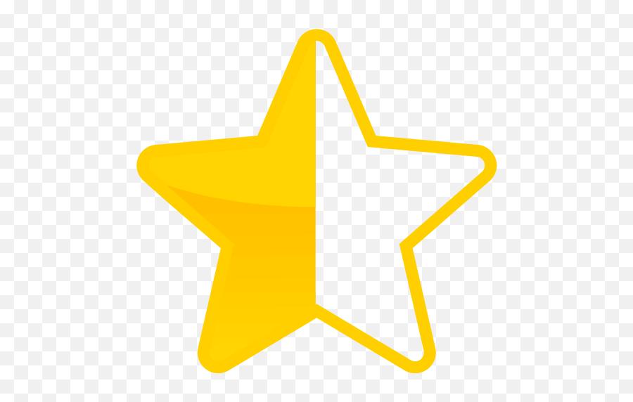 Star Half Yellow Icon Png And Svg - Yellow Half Star Png Emoji,Gold Star Emoji Snapchat