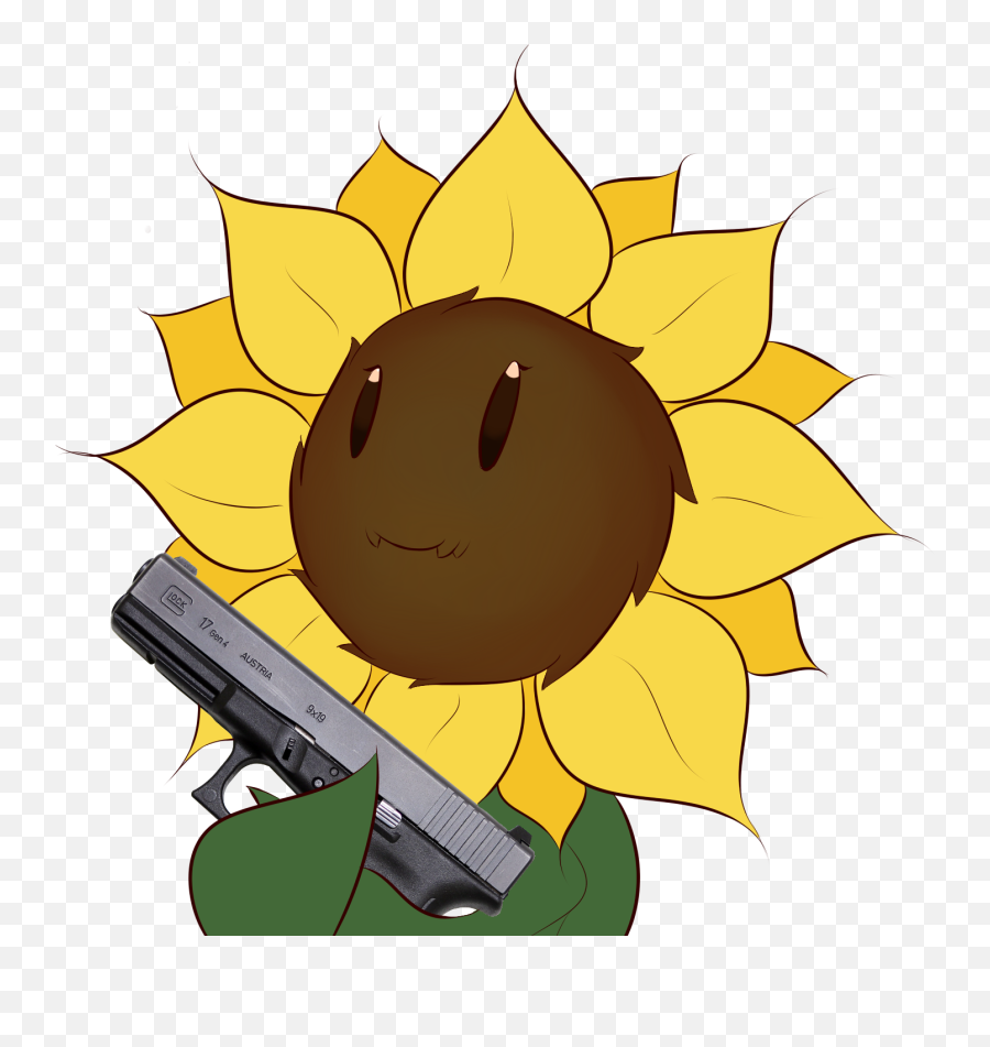 A Sunflower With A Gun By Ipodmini On Newgrounds - Happy Emoji,Gun To Head Emoticon