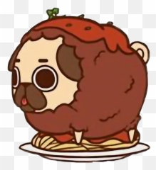 Meatballpug Meatball Spaghetti Pug Freetoedit - Sticker Puglie Emoji,Spaghetti Emoji