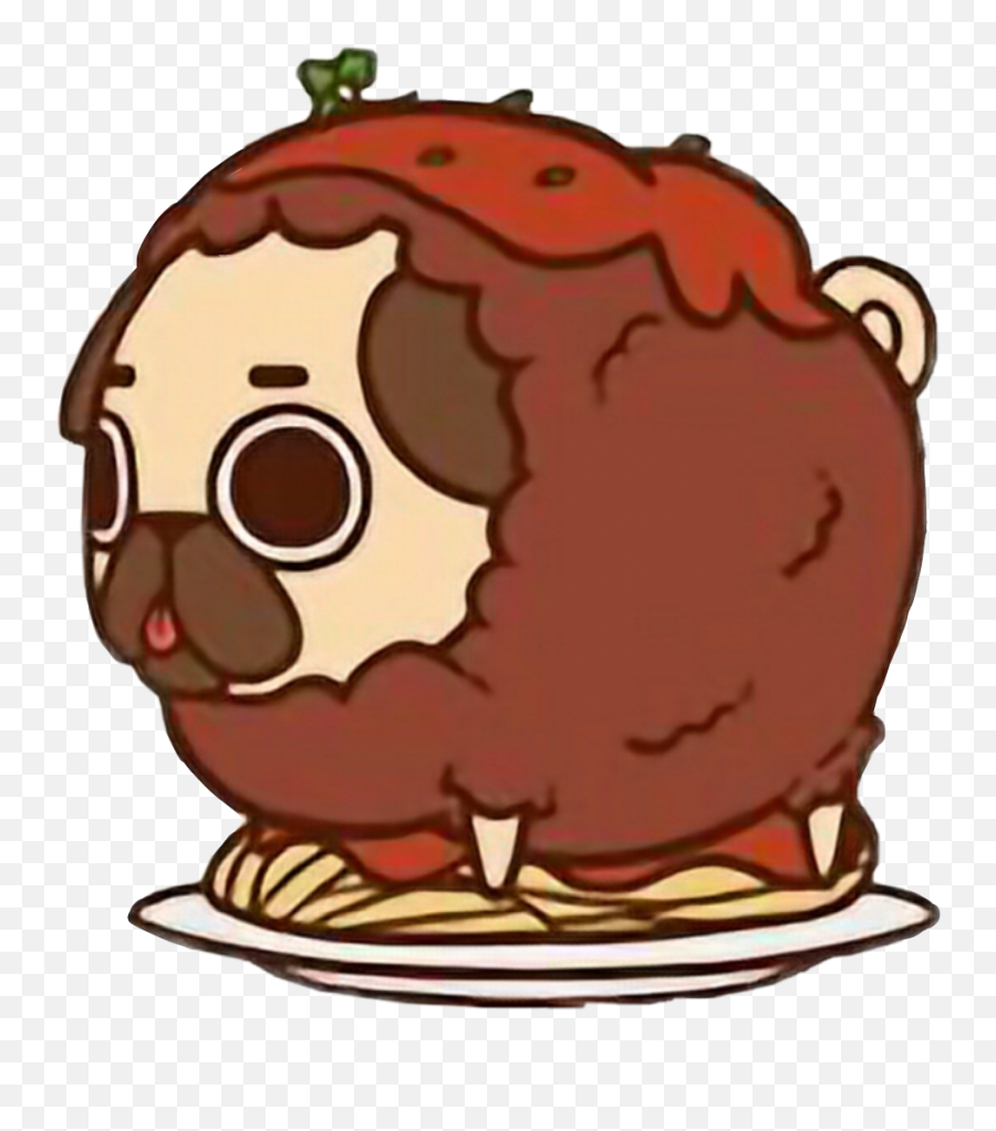 Meatballpug Meatball Spaghetti Pug Freetoedit - Sticker Puglie Emoji,Spaghetti Emoji