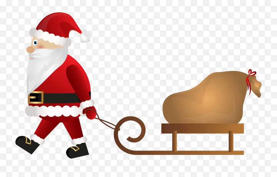 Clipart Christmas Sleigh Clipart - Santa Claus Sleigh Transparent Emoji,Sleigh Emoji