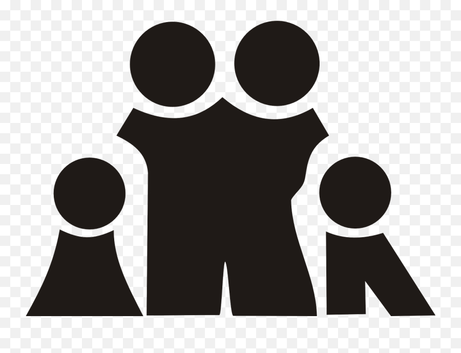 Family Black Silhouette Kids Parents - Family Clip Art Emoji,Emoji With Binoculars