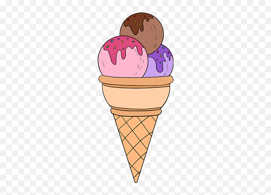 How To Draw Ice Cream - Ice Cream Cartoon Drawing Emoji,Icecream Emoji