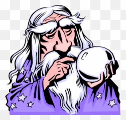 Vector Illustration Of Merlin The - Wizard With Crystal Ball Emoji
