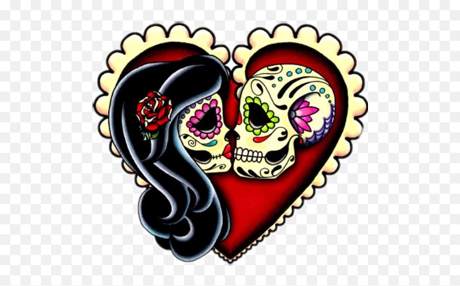 Baby Emoticons Love Teschio Dead Heart - Day Of The Dead Couple Emoji,Baby Emoticons