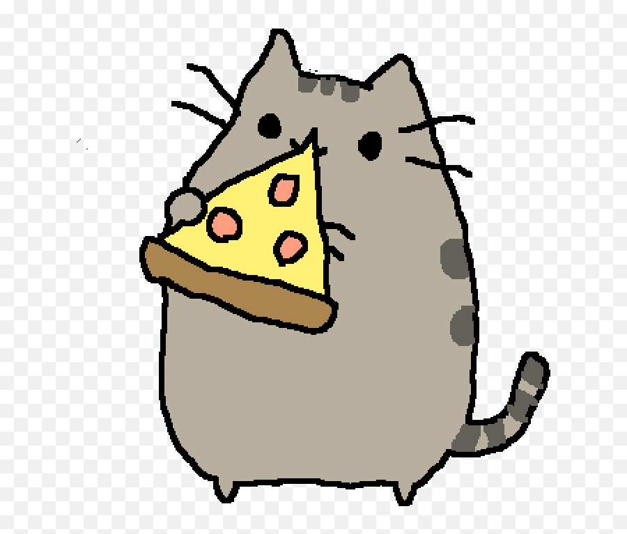 Pizza Slice Clipart Black And White - Pusheen Eating Pizza Pusheen Cat Draw Emoji,Emoji Eating Pizza