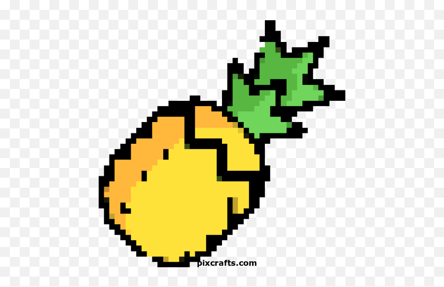 Fruit - Printable Pixel Art Smiley Emoji,Pineapple Emoticon