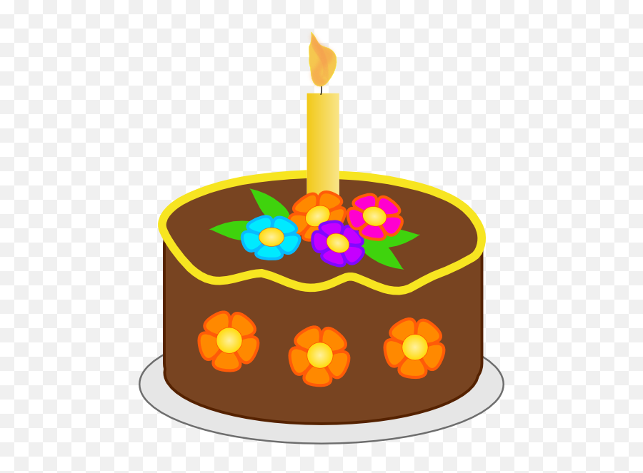 Royalty Free Public Domain Clipart - Chocolate Birthday Cake Clipart Emoji,Facebook Emoticons Birthday Cake