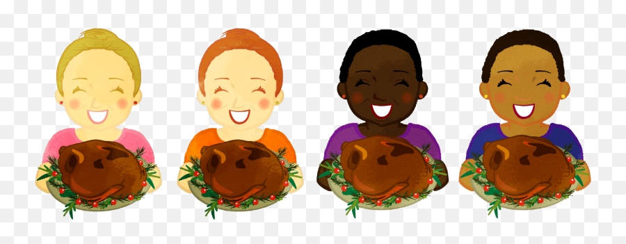 A Woman Holding A Turkey - Happy Emoji,Turkey Emoji