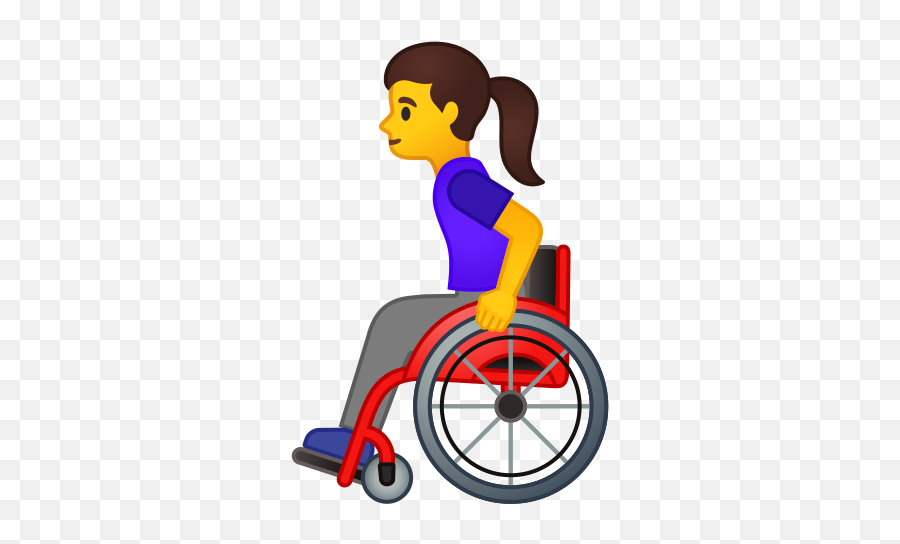 Woman In Manual Wheelchair Emoji - Fauteuil Roulant En Dessin,Wheelchair Emoticon