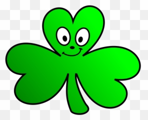 Green Shamrock Cartoon Face - Shamrock Clipart Emoji,Shamrock Emoticon