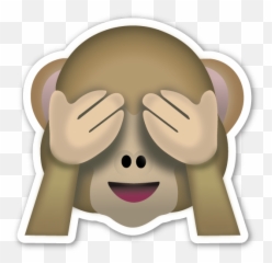 Png Embarrassed Transparent - Monkey Covering Eyes Emoji