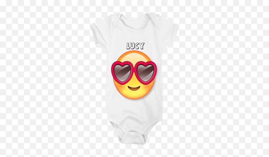 Love Struck Emoji Customised Baby Grow - Smiley,Lovestruck Emoji