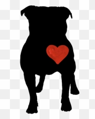 Pitbull Dog Loveit Black Heart Red Pet - Dog With Heart Silhouette Emoji,Pitbull Emoji