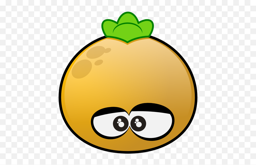 Vector Image Of Orange Fruit - Funny Cartoon Head Emoji,Crab Emoji
