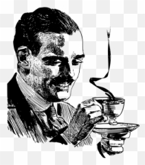 Drinking Coffee Vector Drawing - Mustache Man With Coffee Emoji,Tea Emoji