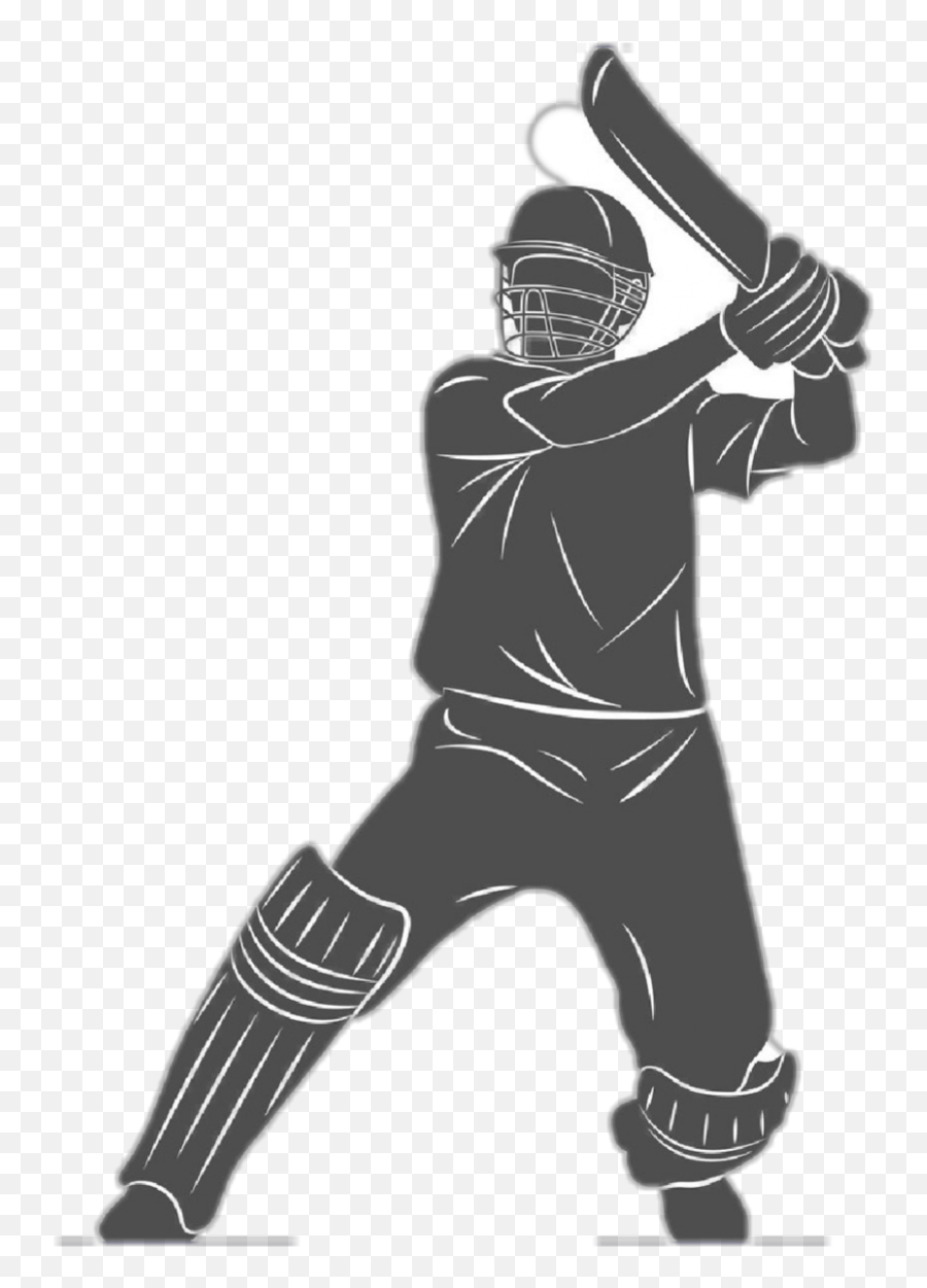 Cricket - Cricket Batsman Silhouette Vector Emoji,Cricket Emoji