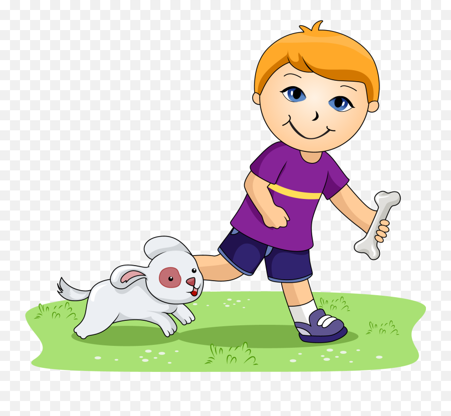 Clipart Park Jogging Clipart Park - Boy And Dog Clipart Emoji,Boy Emoji Joggers
